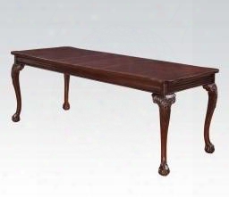 Gwyneth Iii Collection 62870 78" - 110" Extendable Dining Table With 2 Exte Nsion Leaves Intricate Carved Details Claw Feet And Wood Construction In Cherry