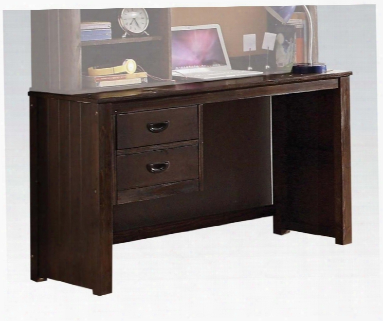 Hector Collection 38029 50" Desk With 2 Drawers Beardboard Side Panels Metal Hardware Cork Back Panels And New Zealand Pine Wood In Antique Charcoal Brown