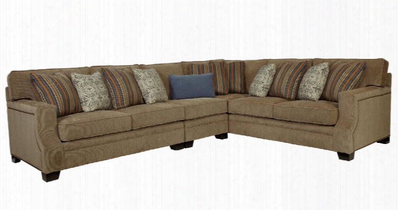 Kayley 3671-rcss/8853-93/8893-48/860-95/7357-47 127" Wide 3-piece Sectional With Right Corner Sofa In 8853-93 Body With 8893-48 Outer Pillows 8860-95 Inner