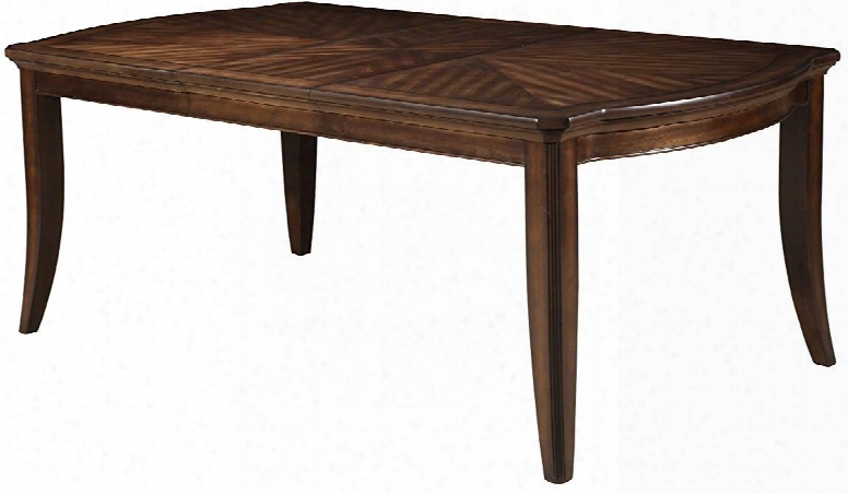 Keenan Collection 60255 64"-  82" Extendable Dining Table With Flared Fluted Legs Rectangular Shape Poplar Wood And Basswood Veneer Materials In Dark Walnut