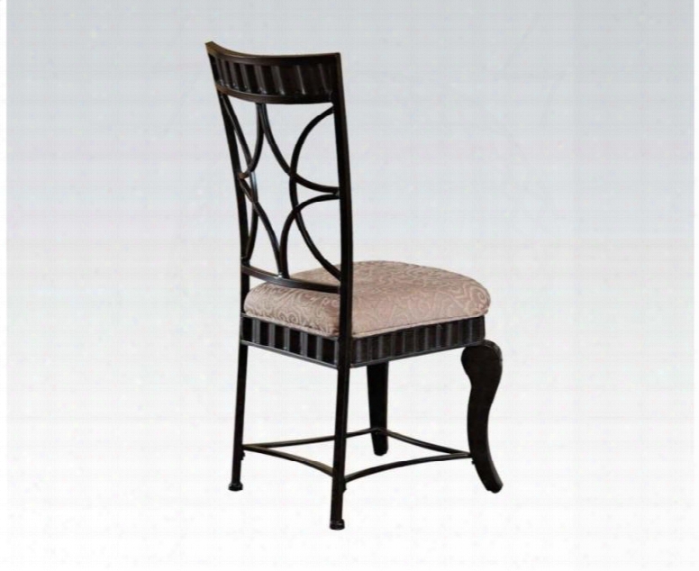 Lorencia Collection 70292 19" Fabric Upholstered Side Chair With Distressed Detailing Cabriole Legs And Molding Detail In Black