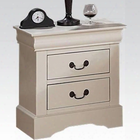 Louis Philippe Iii Col Lection 22503 22" Nightstand With 2 Drawers Bracket Feet And Metal Hardware In Cream