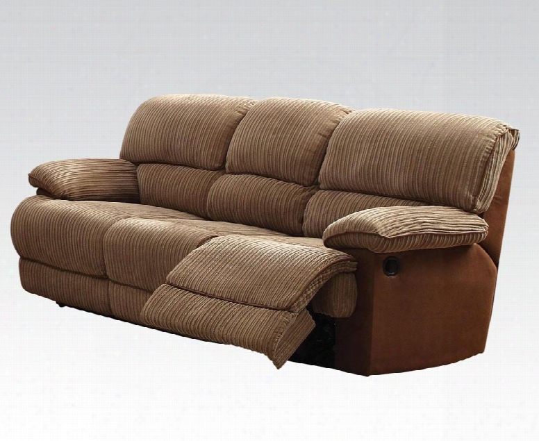 Mavlern Collection 51140 88" Motion Sofa With Pocekt Coil Seating Recliner Mechanism Tight Split Back Cushions And Ultra Plush Fabric Upholstery In Light