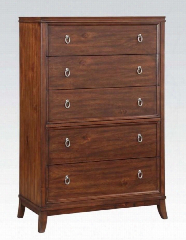 Midway Collection 20987 36" Chest With 5 Drawers Cabriole Legs Felt Lined Top Drawer And Side Metal Glide Drawer In Cherry