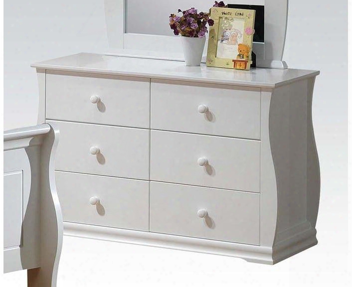 Nebo Collection 30106 39" Dresser With 6 Drawers And Simple Pull Hardware In White