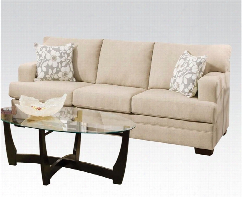Norell Collection 5125 Sofa With Pillows Included And Fabric Upholstery In Caprice Hemp And Chicklet Ceil