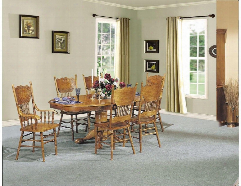 Nostalgia Collection 02186t 48" Pedestal Dining Table With 24" Extension Leaf Carved Apron Claw Legs Rubberwood And Oak Wood Veneer Materials In Oak