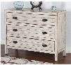 2272W 44" Accent Chest with 3 Drawers Half-Moon Hardware and Distressed Detailing in White