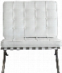 Cordoba CORDOBADC 30" Tufted Chair with Stainless Steel Frame Grid Pattern Design and Bonded Leather Upholstery in White