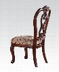 Dorothea Collection 60593 18" Fabric Upholstered Side Chair with Cabriole Legs Carved Detailing and Distressed Detailing in Cherry