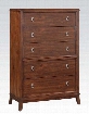 Midway Collection 20987 36" Chest with 5 Drawers Cabriole Legs Felt Lined Top Drawer and Side Metal Glide Drawer in Cherry