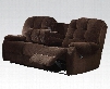 Nailah Collection 51145 88" Motion Sofa with Pocket Coil Seating Drop Down Cup Holder Pillow Top Arms and Champion Fabric in Chocolate