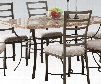 Val Collection 70094 66" Dining Table with White Faux Marble Top Rectangular Top Scroll Details Paper Veneers and Iron Tube Construction in Antique Bronze