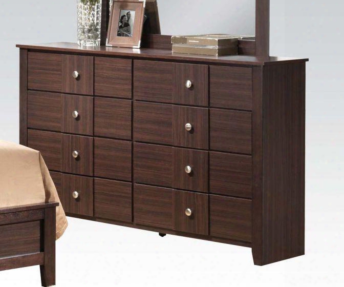 Racie Collection 21945 58" Dresser With 8 Drawers Metal Hardware Center Metal Drawer Glide Solid Wood And Pu Paper Laminate Materials In Metlot