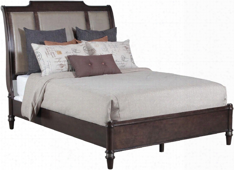 Regent Collection 14bo7025qb 60" Queen Bed With Tri-panel Look Upholstered Headboard Button Tufted And Nail Hea D Trim Detailing In Akzonobel