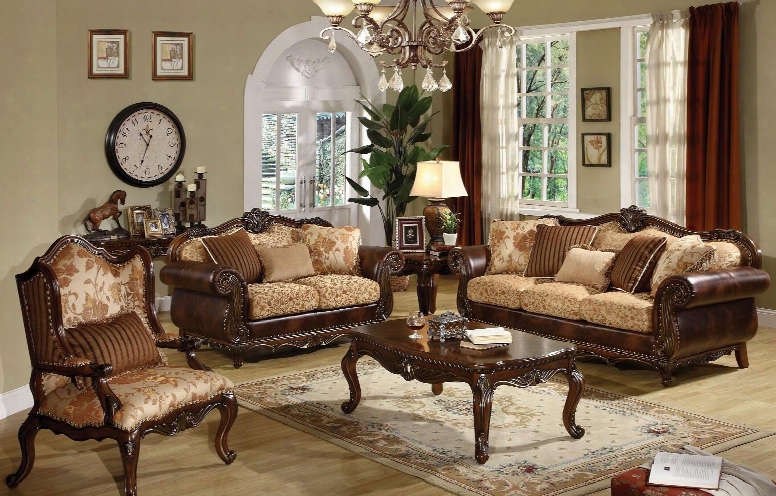 Remington Collection 50155slc 5 Pc Living Room Set With Sofa + Loveseat + Chair In Cherry