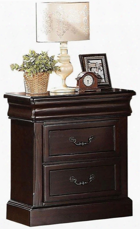 Roman Empire Ii Collection 21346 26" Nightstand With 3 Drawsrs Metal Hardware And Hand Selected Veneer Materials In Cherry