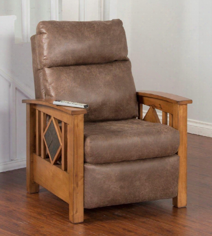 Rustic Birch 4601rb-r Recliner With Slate Wire Brushed Yellow Poplar Solids And Walnut Veneers (ac) In Rustic Birch