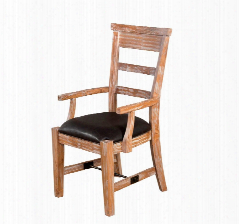 Sandalwood Collection 1605sw 40" Arm Chair With Cushioned Seat Ladder Back And Turnbuckle Accnt In Sandalwood