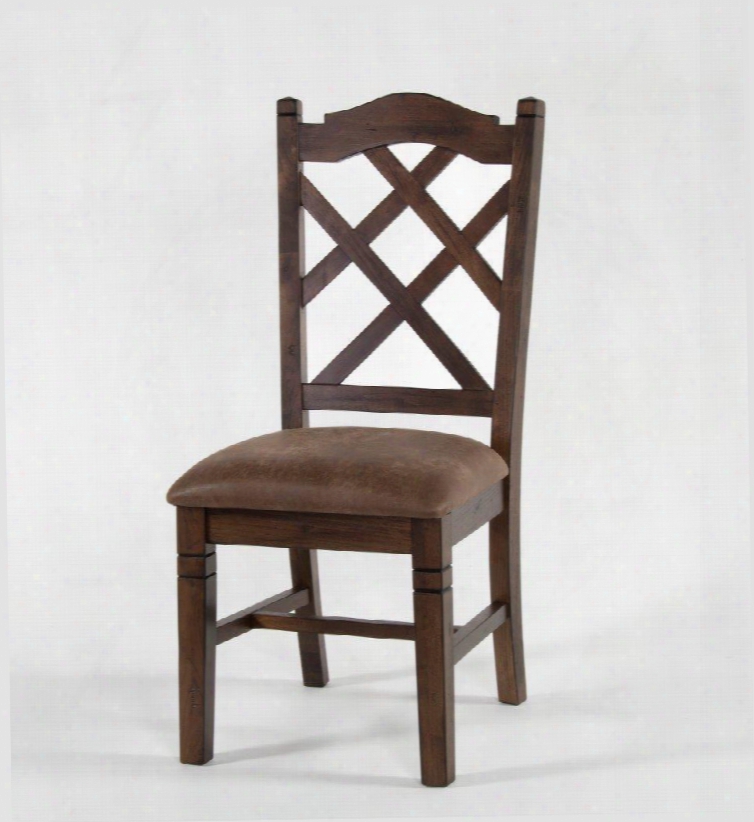 Savannah Collection 1415ac 41" Ddouble Crossback Chair With Cushion Seat Stretchers And Walnut Wood Construction In Antique Charcoal