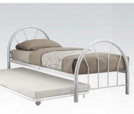 Silhouette Collection 30450twh Twin Size Bed With Fanback Design Slat System Included Metal Frame Side Rails And Slats Included In White