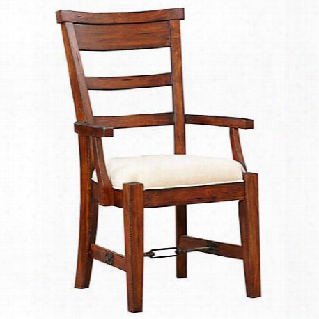 Tuscany Collection 1605vm 40" Arm Chair With Cushioned Seat Ladder Back And Turnbuckle Accent In Vintage Mocha