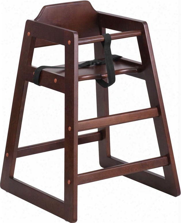 Xu-dg-w0024-wal-gg Hercules Series Stackable Walnut Baby High