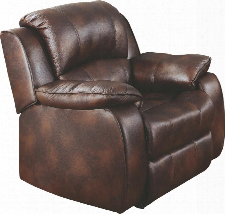 Zanthe Collection 50512 39" Recliner With Pillow Top Arms Extra Latch Handle Wood Frame Pocket Coil Seating And Polished Microfiber Upholstery In Brown