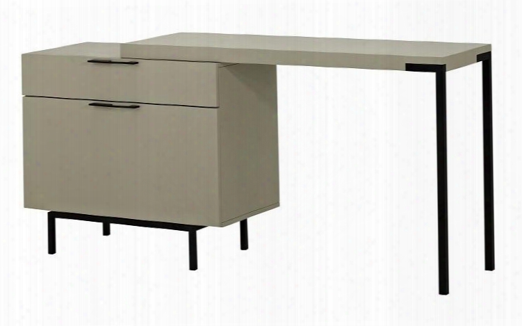 180741 47.2"l Angel Modern Office Desk With Deep Reversible Drawer With Soft Closing Tracks And Adjustable Length In