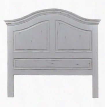 23796 Provenc Equeen Size Bed Headboard With Molding Detail In White Distressed