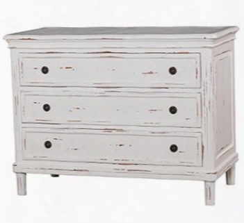 24480 Roosevelt Hayward Dresser With 3 Drawers Simple Metal Hardware And Molding Detail In White Distressed