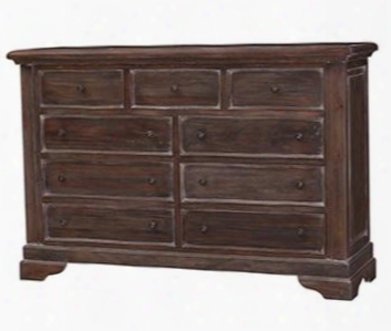 25771 Homestead Huntley Dresser With 9 Drawers Bracket Feet And Simple Metal Hardware In Cocoa