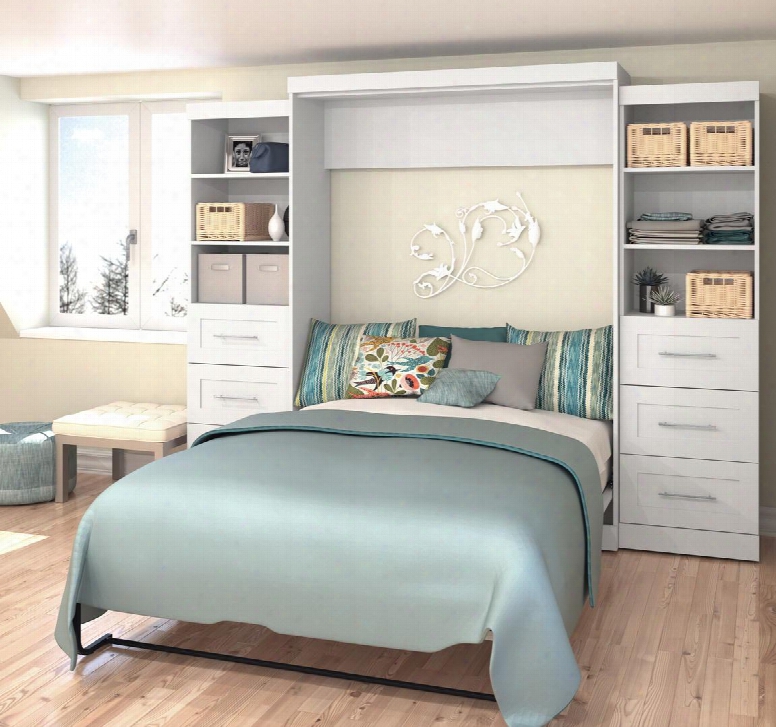 26884-17 Pur 115" Queen Wall Bed Kit Including Two Doors And Six Drawers With Simple Pulls In