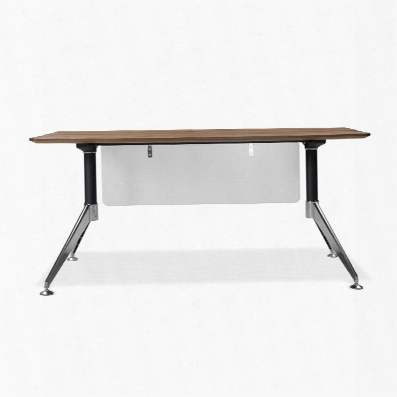 300 Collection 301-wal 63" Computer Desk With Adjustable Height Wire Management Non Scratch Surface Steel Base And High Pressure Melamine Material In Walnut