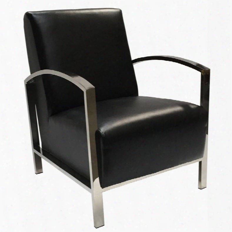61202-eb 32x26x35 Theresa Lounge Chair In Black Bonded