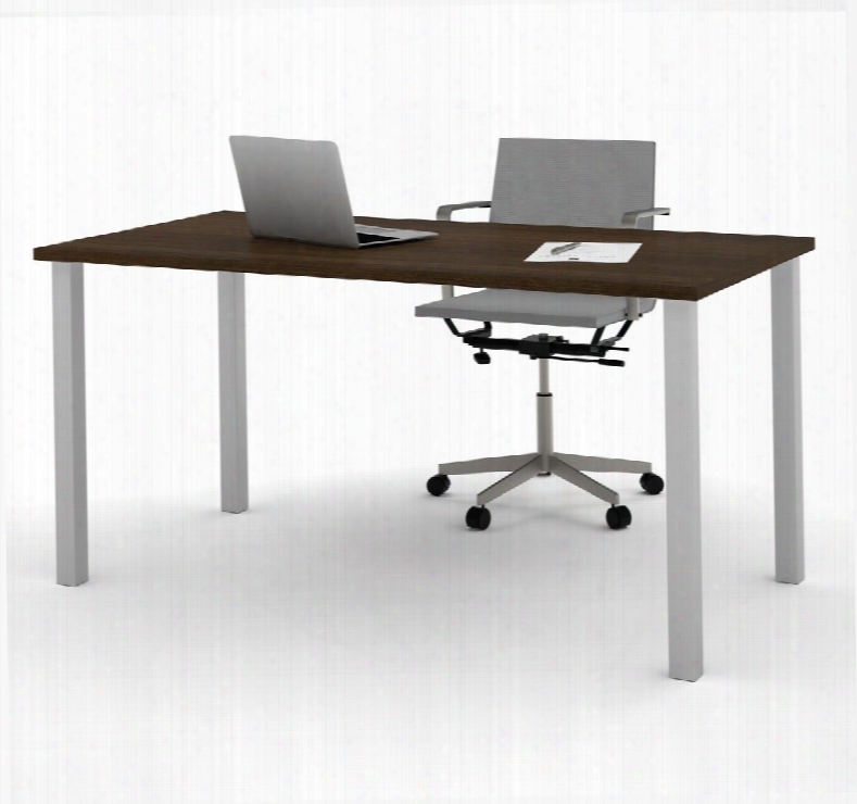 65865-78 30" X 60" Table With Block Metal Legs And Scratch Stain And Burn Resistant Surface In