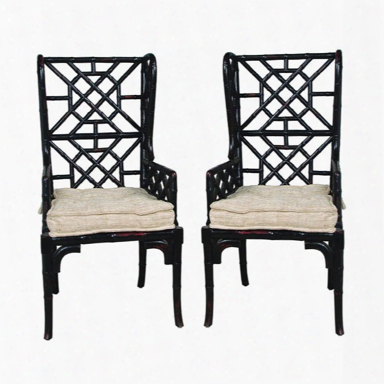 659522pwmlb Bamboo Wing Back Chair