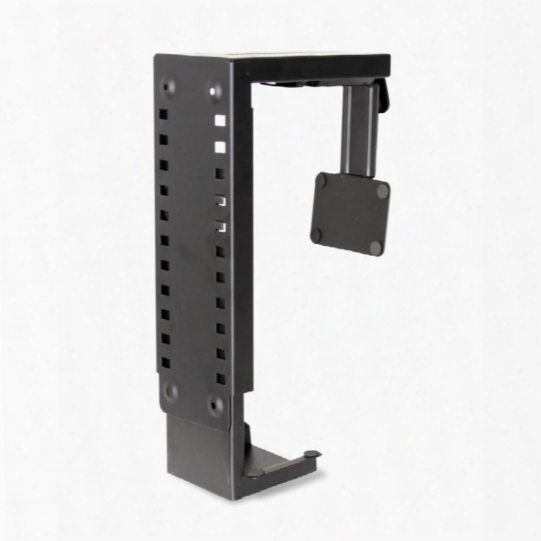 A1007 12" - 24" Cpu Holder With Adjustable Height Plastic And Metal Construction In Black