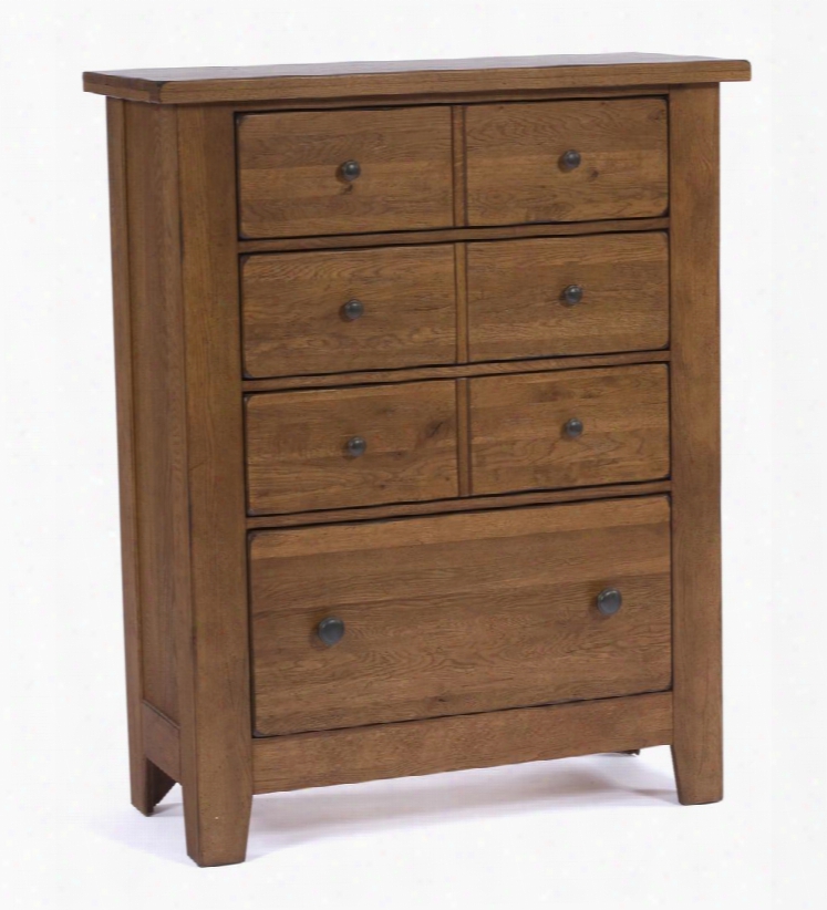 Attic Heirlooms 4397-40 44" Wide 4-drawer Chest With Cedar-lined Bottom Drawer Burnished Round Hardware And Distressed Details In Natural Oak Stain