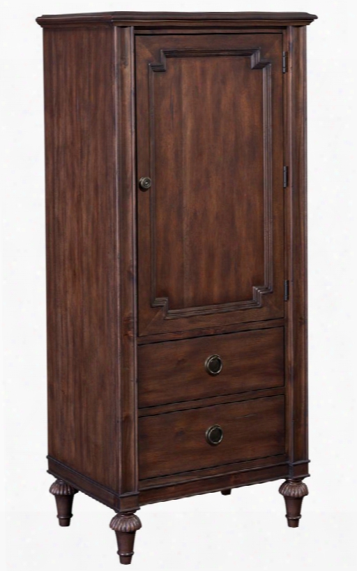 Cranford 4800-243 25.75" Wide Lingerie Chest With 1 Door 2 Bottom Drawers 4 Tray Drawers And Turned Feet In