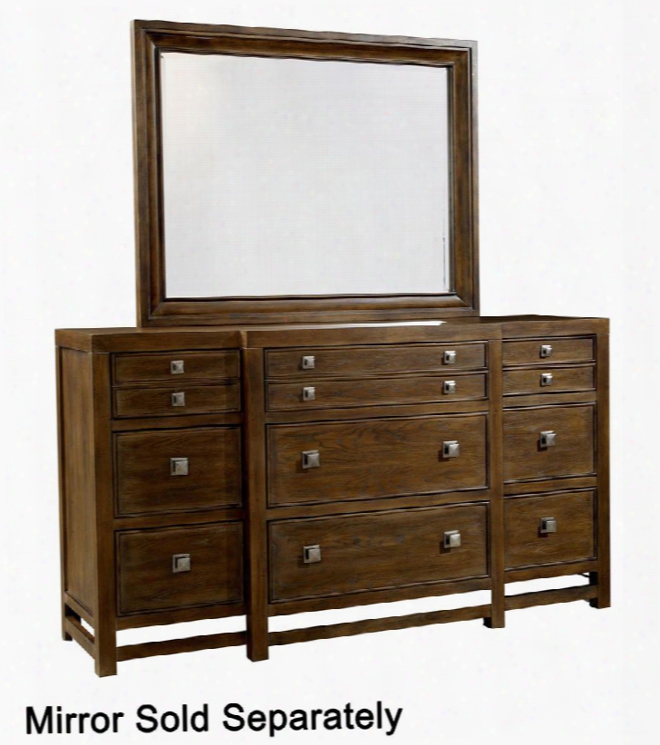 Danville Heights 4965-230 68" Wide 9-drawer  Dresser With Jewelry Tray Cedar Lined Bottom Drawers And Center Drawer With Drop-down Front And Wire Access In