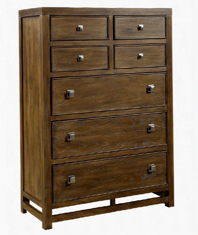 Danville Heights 4965-240 40" Wide 7-drawer Chest With Cedar Lined Bottom Drawer Antique Silver Square Knobs And Metal Drawer Glides With Ball-bearings In