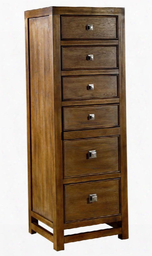 Danville Heights 4965-243 20&quo T; Wide 6-drawer Lingerie Chest With Antique Silver Knobs Hidden Touch Latch Drawer With Felt Ring Pad And Cedar Lined Bottom