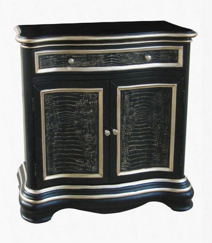 Ds-730016 Hall Chest In Black/silver Wood