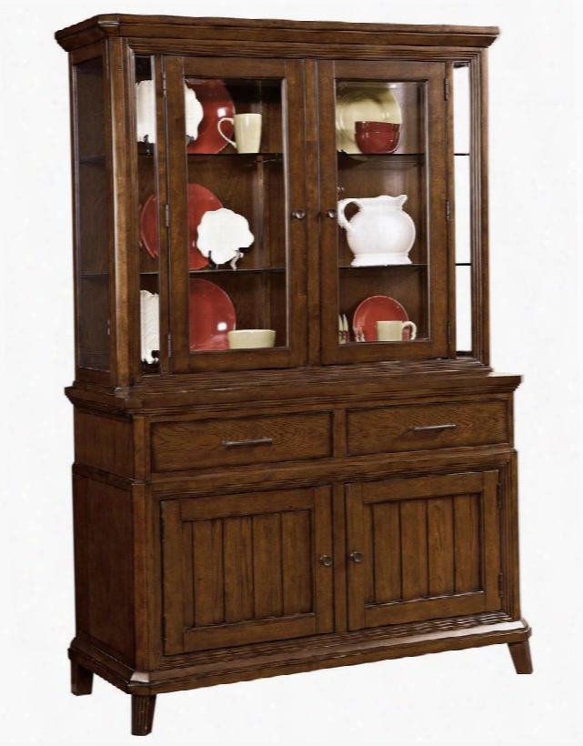 Estes Park 4364-565-566 China Cabinet With Base And Deck In Artisan Oak