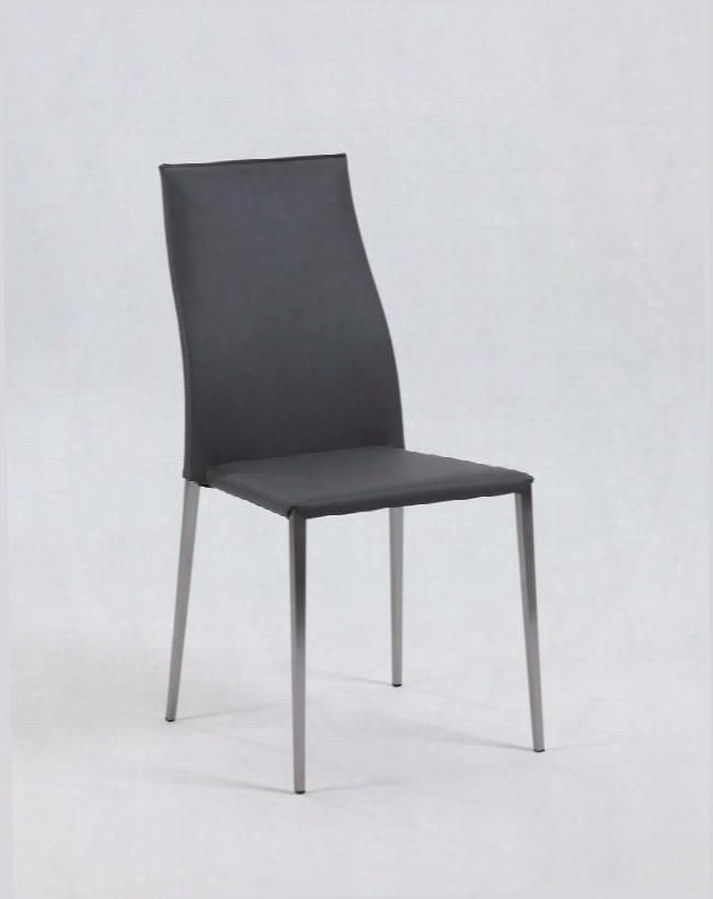 Esther Collection Elsa-sc-gry Stackable Side Chair (sold In Quantities Of 4) With Pu Leather Upholstery And Contour Back In Grey