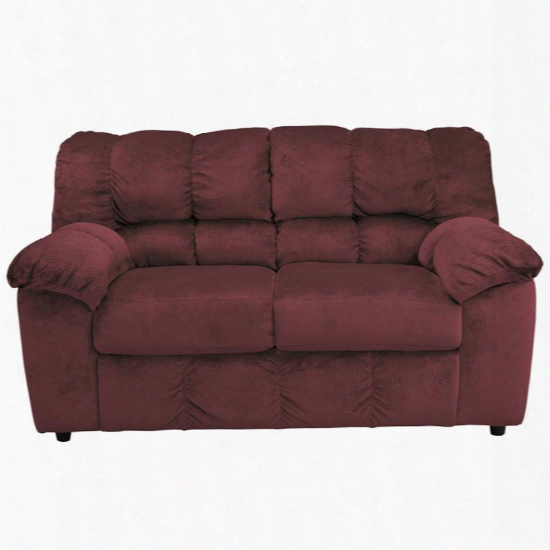 Fsd-4399 Series Fsd-4399ls-brg-gg 66quot; Signature Design By Ashley Julson Loveseat With Plush Upholstered Arms In Burgundy