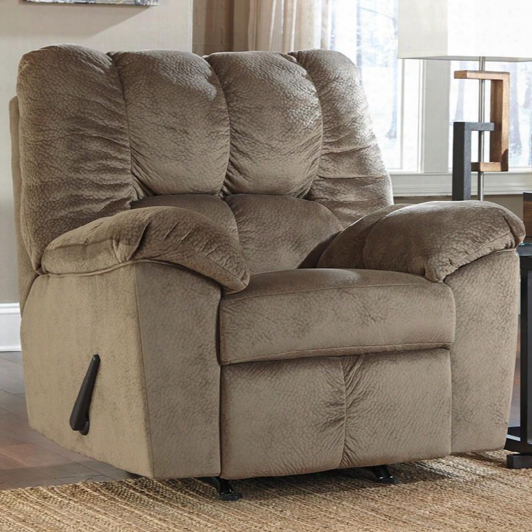 Fsd-4399 Series Fsd-4399rec-dun-gg 42" Signature Design By Ashley Julson Rocker Recliner With Plush Upholstered Arms And Bustle Back Cushoins In Dune