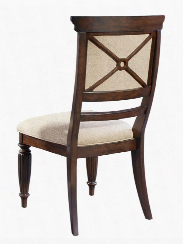 Jessa 4980-583 21" Wide Upholstered Side Chairs With Turned Front Legs Tapered Back Legs And Fabric Upholstrey In Dark Brown