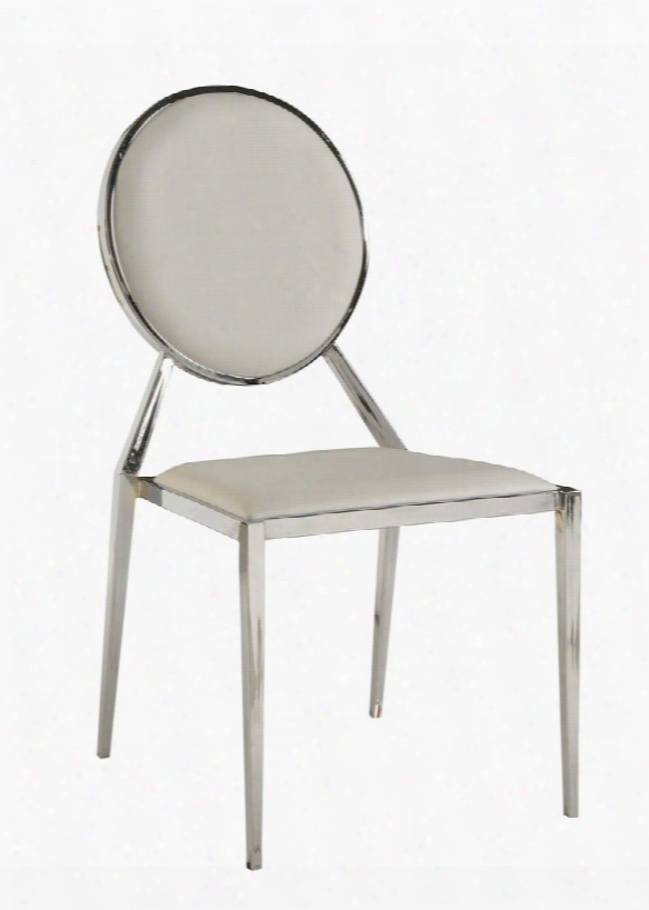 Lisa-sc-wht Lisa White Oval Shaped Back Side Chair (quantities Of